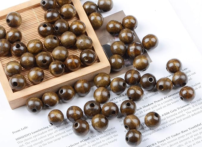AD Beads Large Hole Wood Spacer Wooden Jewelry Making Bracelet Necklace - Image 5