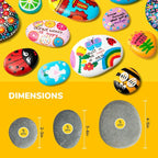 Simetufy 15pcs Rocks for Painting, Flat & Smooth River Rocks for Arts & DIY - Image 3