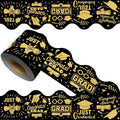 69 Feet Graduation Bulletin Board Decorations Congrats Grad Black Gold by Unknown