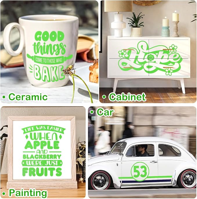 WRAPXPERT Lime Green Permanent Vinyl, DIY Home Decor and Car Decal, Lime Green - Image 7