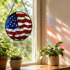 National Flag Acrylic Suncatcher Faux Stained Glass Window Hanging 11.8" | - Image 5