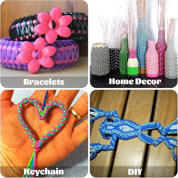 KAMJUNTAR Luminous Lanyard String, 15 Rolls Gimp String Plastic Lacing Cord - Image 5