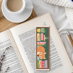 FREEBLOSS 6 Set Cross Stitch Bookmark Kits Fox Bookshelf Pattern Stamped - Image 7