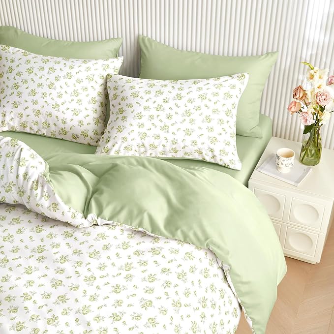 Wake In Cloud - Coquette Duvet Cover Set, Floral Cottagecore Flower Shabby Chic - Image 4