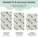 Yoofoss Pack and Play Sheets Fitted, Mini Crib Sheets 2-Pack - Image 3