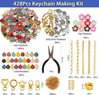 428Pcs Lip Gloss Keychain Making Kit, DIY Craft Supplies - Image 2
