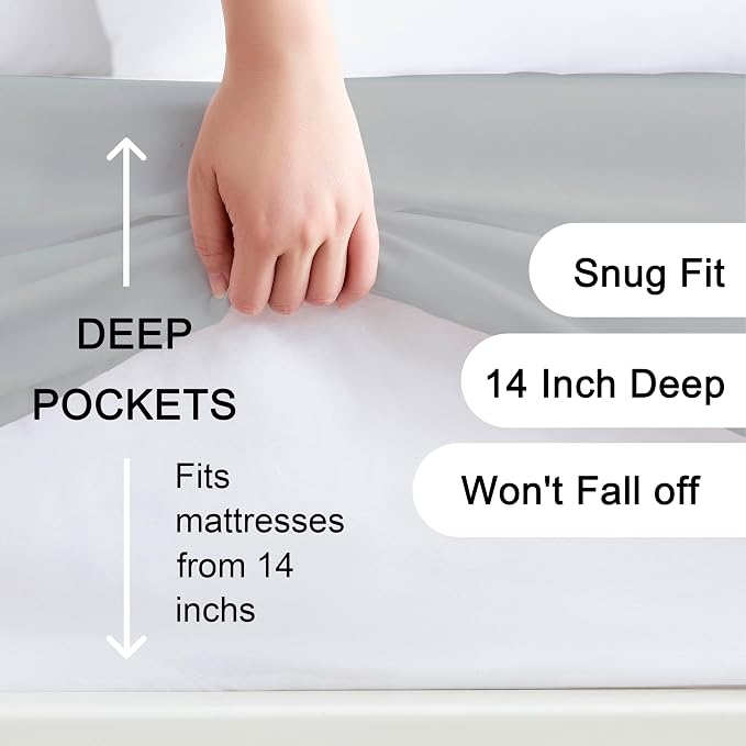 Hotella 100% Microfiber 60"x80" Queen Size Fitted Sheet Only, Hotel Quality - Image 2