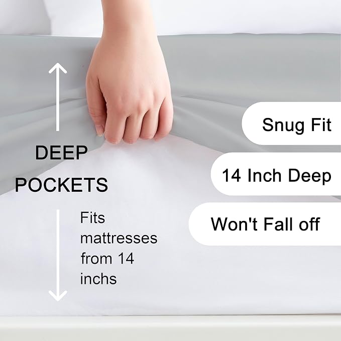 Hotella 100% Microfiber Full Size Fitted Sheet Only, Machine Washable and - Image 2