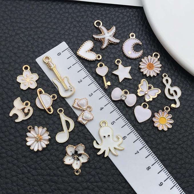WOCRAFT 40pcs 20 pairs Assorted Enamel Bracelet Charms - Image 5