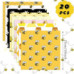 HunnmingRe 20 Pcs 10''x10'' Bee Quilting Fabric Square Honeycomb Precuts - Image 2
