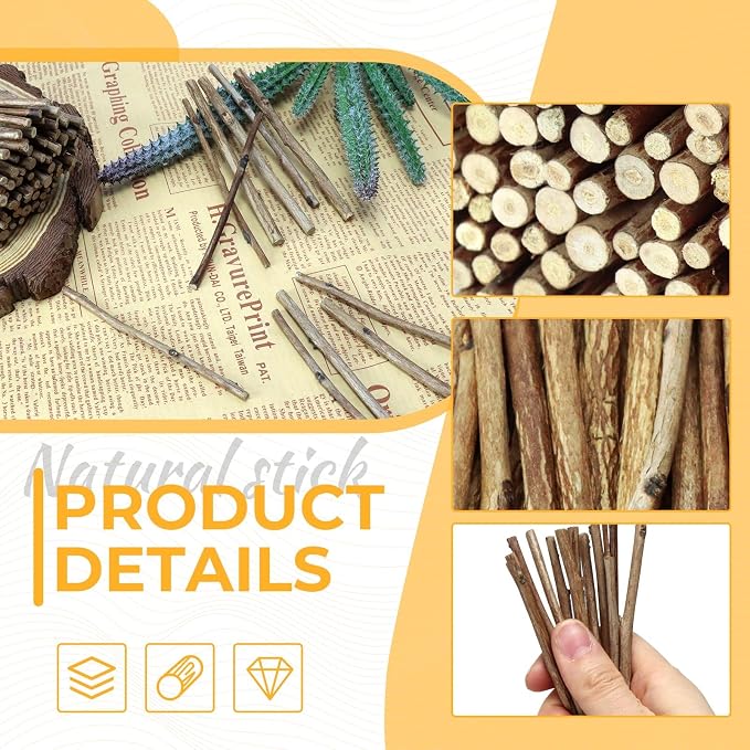 TKOnline 300Pcs Craft Sticks, 10cm 0.1-0.2 Inch in Diameter Wood Log Sticks - Image 3