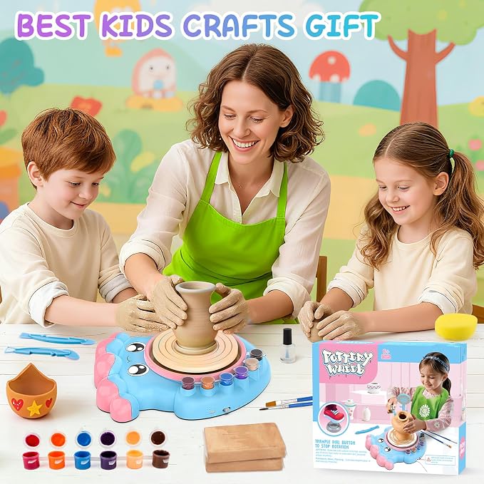 Aujazyble Pottery Wheel for Kids, Complete Pottery DIY Art & Craft Kit Toy - Image 7