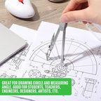 EBOOT Student Geometry Math Set, Drawing Compass and 6 Inch Swing Arm - Image 5