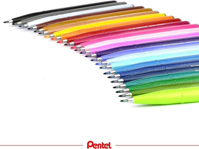 Pentel Fude Touch Sign Pen, Felt Pen Like Brush Stroke - Image 6