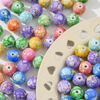 16mm Acrylic Beads 100pcs Chinese Ceramic Style Spacer Bead Loose Beads - Image 6