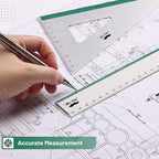 Mr. Pen- Metal Geometry Kit, 4 Pack, 45° & 30°/60° Set Squares | 6" Protractor - Image 4