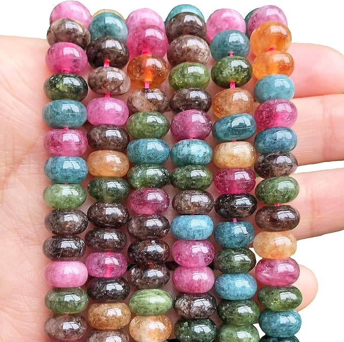 Songxi 5x8mm Dark Tourmaline Rondelle Beads, Gemstone by SongXi