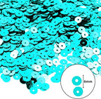Mandala Crafts 6mm Flat Round Teal Sequins - Image 3