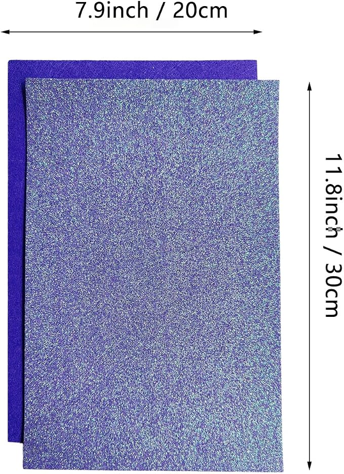 Jtnohx Glitter Felt Fabric, 8 x12 inches Felt Square Glitter - Image 5