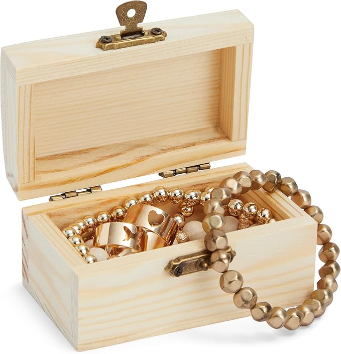 Bright Creations Baby Shower Decorations Mini Unfinished Wooden Treasure Boxes - Image 6
