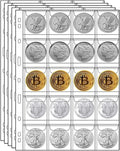 MUQING 400 Pockets Coin Collecting Supplies, 20 Sheets Coin Pages Sleeves by MUQING