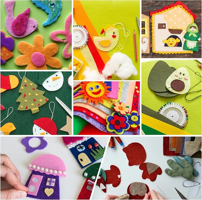 HaoFeiJH 12 Rolls 8"x20" 1.6mm Thick Soft Felt Fabric Sheets – 12 Assorted - Image 4