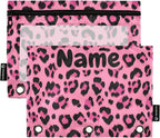 Custom Hot Pink Black Leopard Print Pencil Pouch by BOENLE-WELCOMEYOURCOMING