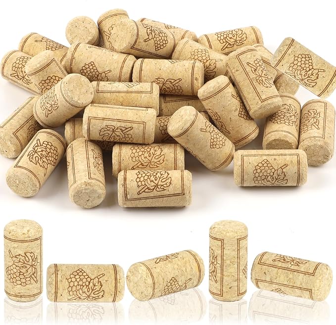 35 Pack Straight Wine Corks, #8 Soft Wood Cork Stoppers, 7/8" x 1 3/4" Corks by Svalor