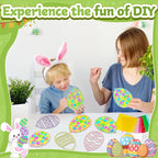 32 Sets Easter Egg Suncatchers Craft Kit DIY Window Stained Glass Effect Easter - Image 5