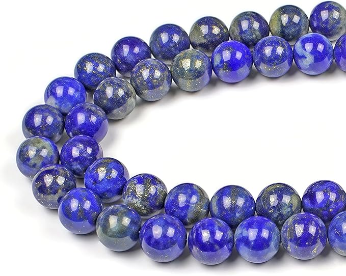 MJDCB Natural Lapis Lazuli Gemstone Loose Beads Round 8mm Energy Stone Healing by MJDCB
