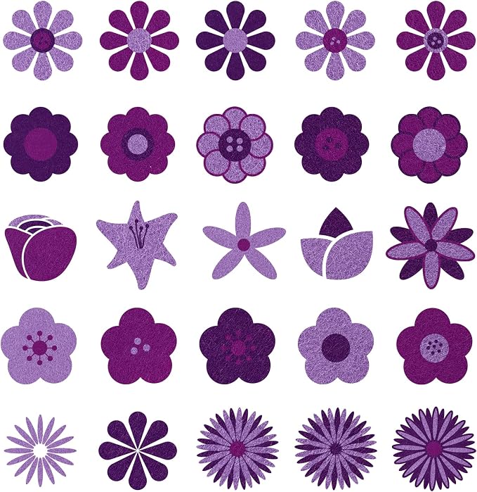 Whaline 18Pcs Felt Fabric Sheets Soft Thick Assorted Purple Craft Felt Pack - Image 4