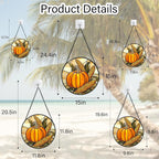 DASTOLL Stained Glass Window Hanging Autumn Harvest Pumpkin Corn 9.8" - Image 6