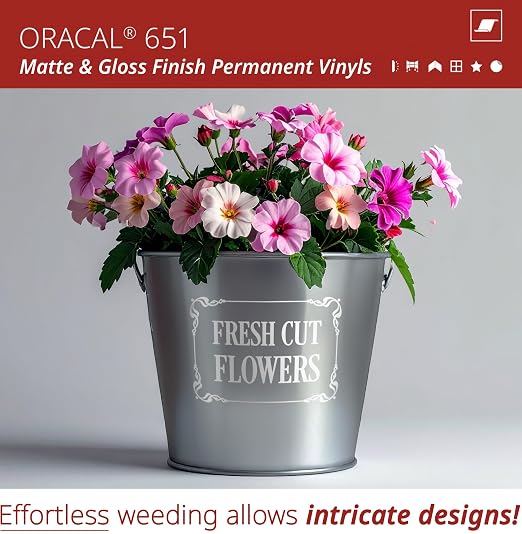 ORACAL 651 Matte White Vinyl Durable Roll Easy to Weed Permanent Adhesive Craft - Image 3