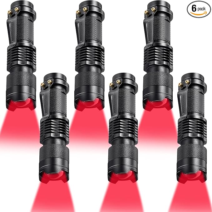 Honoson Red Light Flashlight LED Single Mode Torch 1 Mode Scalable Red Lens by Honoson