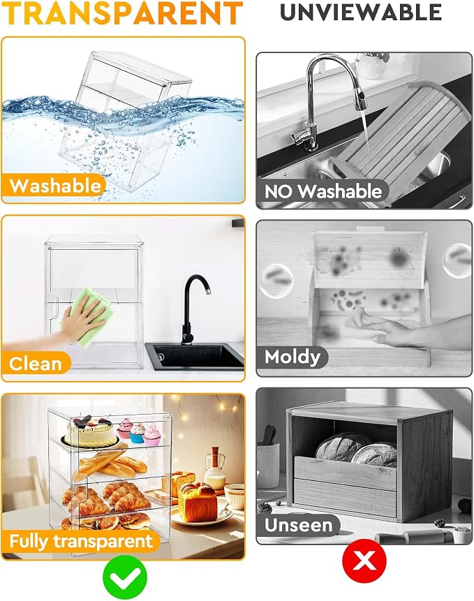 MEI NIAN Pastry Display Case, Bread Box - Image 5