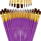 Paint Brushes Set, 16 Pack 160 Pcs Round-Pointed Tip Paintbrushes Nylon Hair by LIDCOM