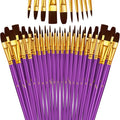 Paint Brushes Set, 5 Pack 50 Pcs Round-Pointed Tip Paintbrushes Nylon Hair by LIDCOM