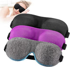 YIVIEW Sleep Mask for Back and Side Sleeper Pack of 3, 100% Light Blocking 3D by YIVIEW