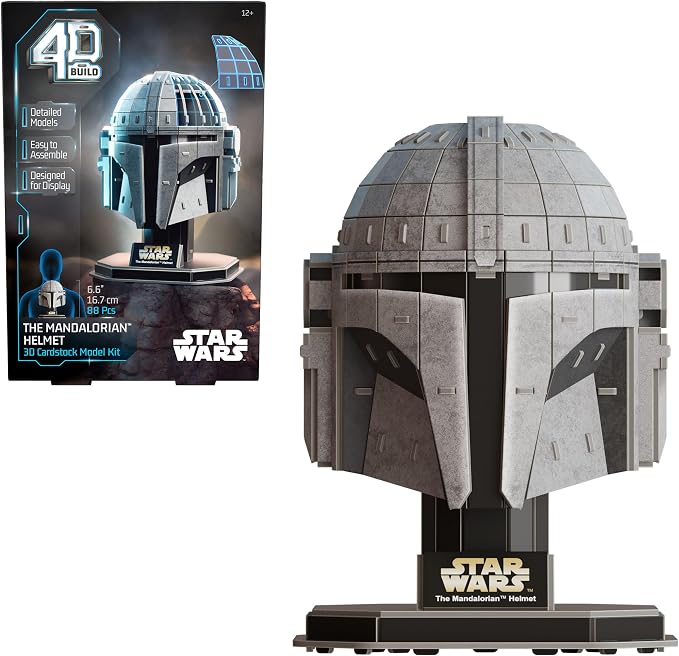 4D Build, Star Wars Mandalorian Helmet 3D Model Kit, Star Wars Collectibles & by 4DBuild