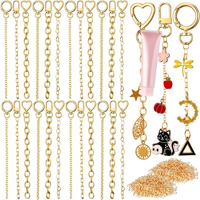 Liliaafar 48 Set Keychain Making Kit Gold Silver Metal Keychain Clips by Unknown