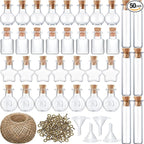 Geiserailie 50 Pieces Small Tiny Glass Spell Jars Bottle by Geiserailie