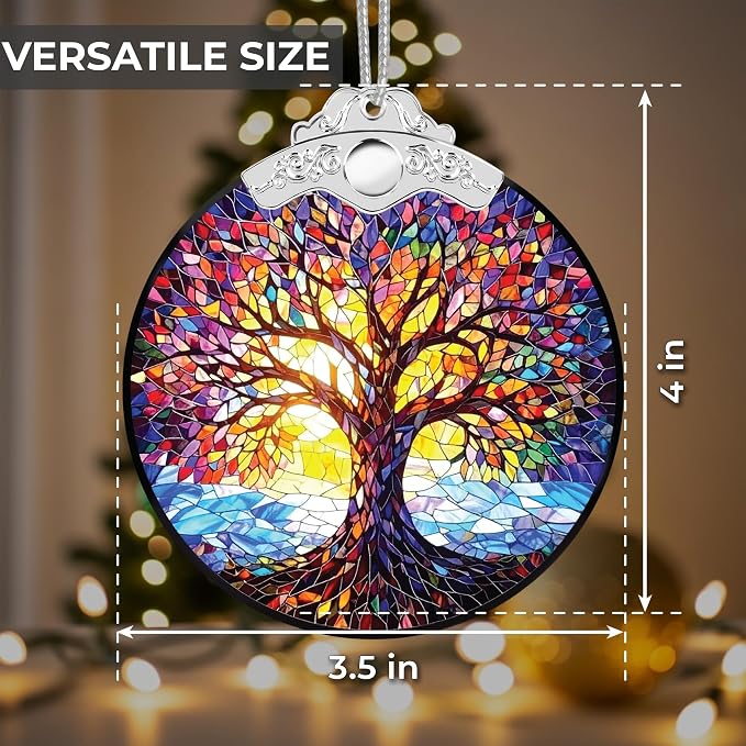 Christmas Ornaments 2025 Faux Stained Glass Effect, Christmas Tree Ornaments - Image 6
