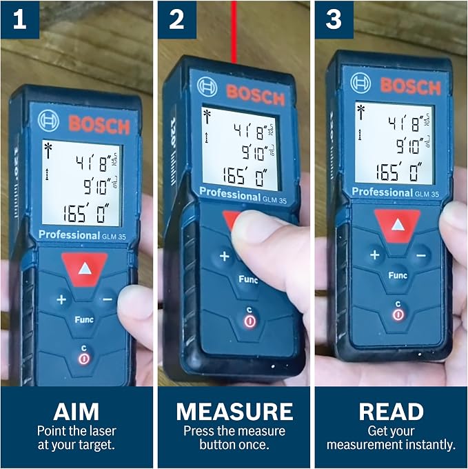 BOSCH GLM165-40 Blaze™ Pro 165 Ft. Laser Measure, Distance Measuring Laser - Image 4