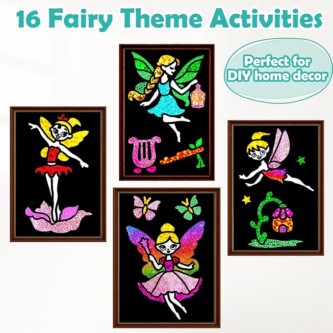FUNNYB&G Foil Art Craft Kit for Girls 4-10 Years Old: Mess-Free & No-Glue - Image 9