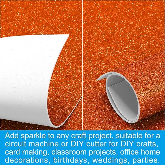 PATIKIL Orange Shiny EVA Glitter Foam Sheet 11 x 8 Inch 2mm Thick - Image 5