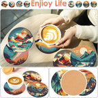 ijbnhd 8 Pcs Sunset Diamond Painting Coasters - Image 2