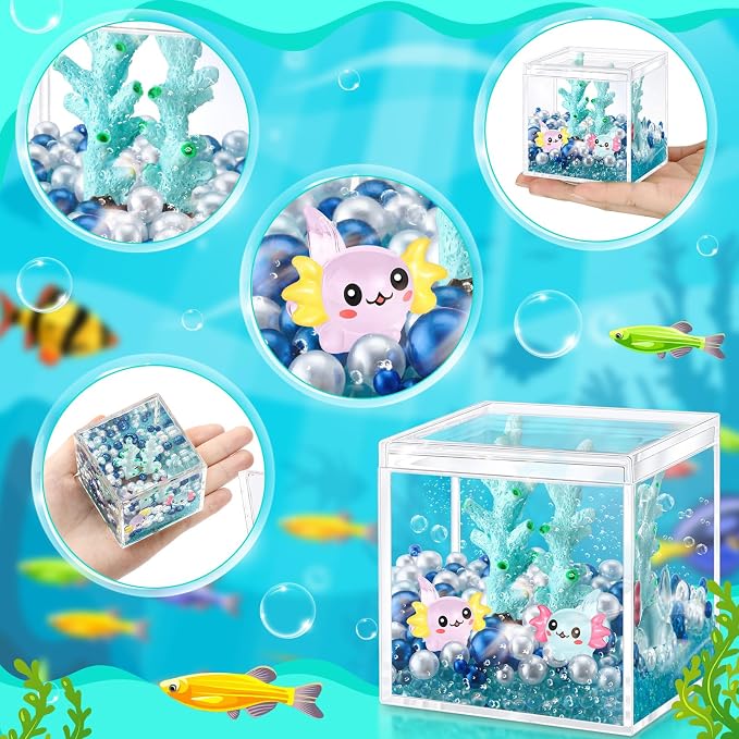 HyDren Funny Axolotl Gifts Mini Axolotl Figures Toy DIY Tank Handmade Craft - Image 3