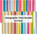 HTVRONT Holographic Vinyl-22 Pack Holographic & Textured Metallic Permanent by HTVRONT