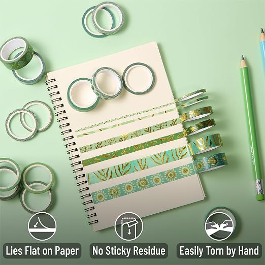 Mr. Pen- Washi Tape Set, 24 Rolls, 3.2 Yards/Roll | Washi Tape - Image 5