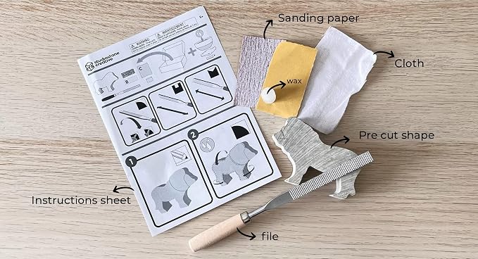 STUDIOSTONE CREATIVE DIY Arts & Crafts Carving Kit Kids Adults Bear Sculpture - Image 4